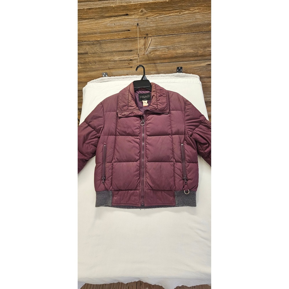 Vintage Head USA Puffer Jacket Mens Medium Burgundy Purple Quilted Bomber Coat